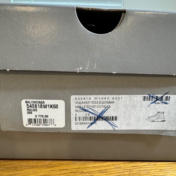 Balenciaga red ribbed speed trainer/runner sock sneakers - Picture 8 of 8